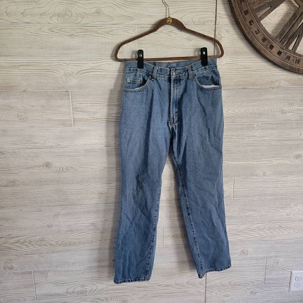 Full Blue Straight Leg Vintage Jeans Mens SZ 32 30 Light Wash